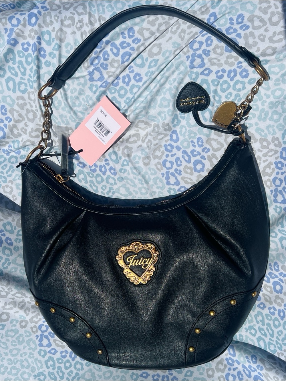 New Black Juicy Couture Handbag Purse Satchel In her Juicy Era Liquorice Bag
